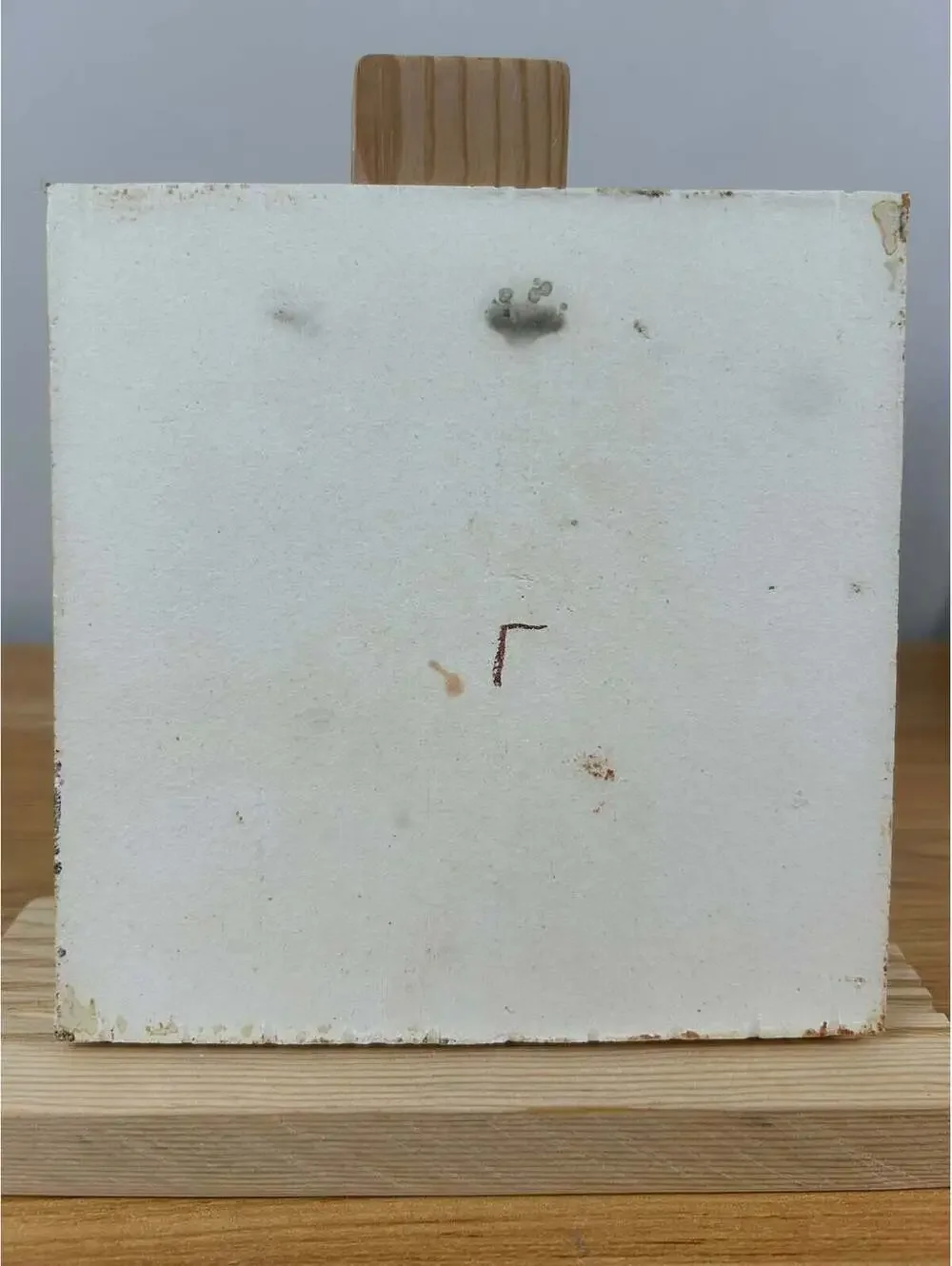 Motawi Tileworks Art Pottery Yellow Beige Happy Face Factory Test Tile 6X6